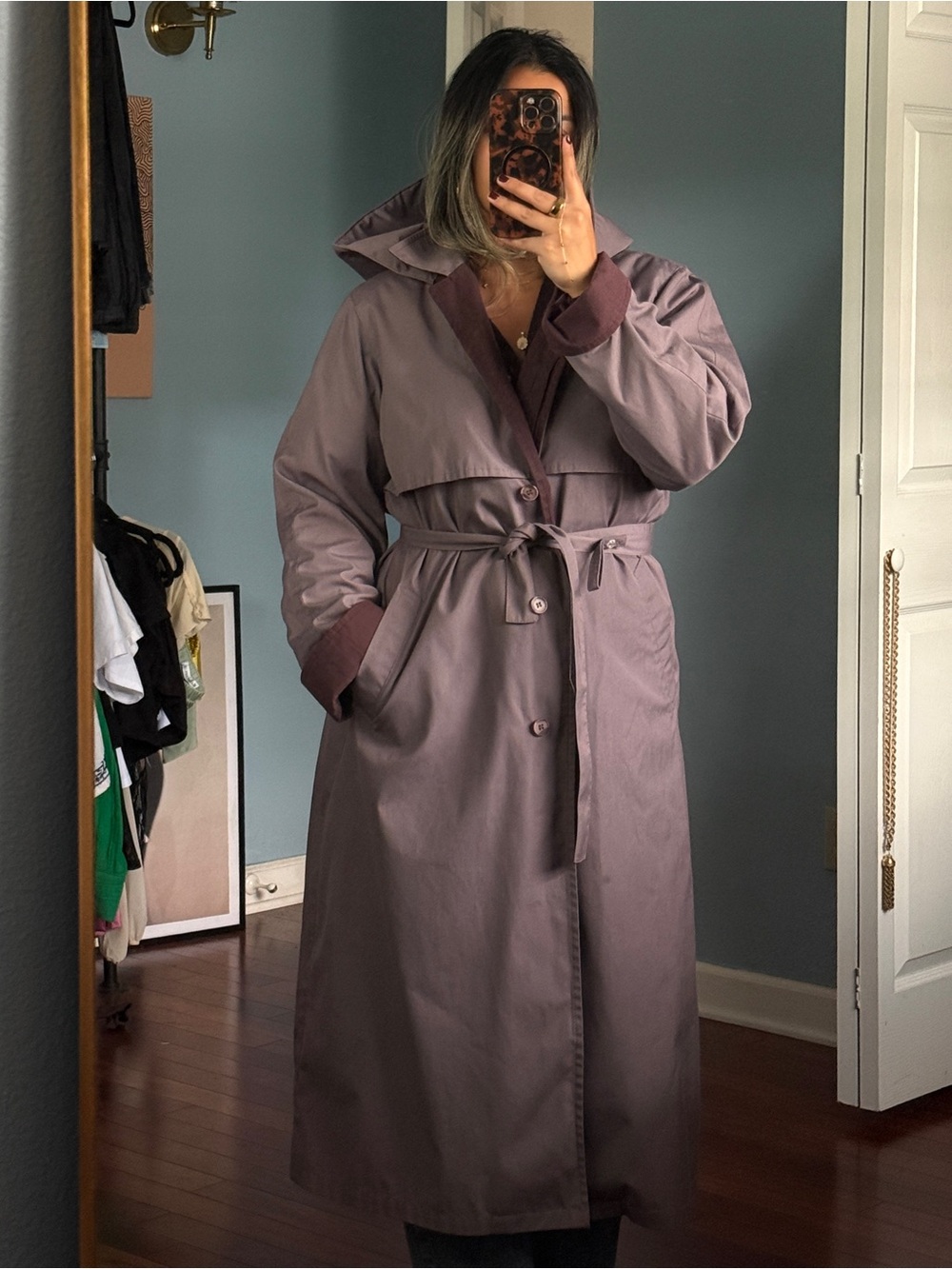 Vintage Purple London Fog Trench Coat